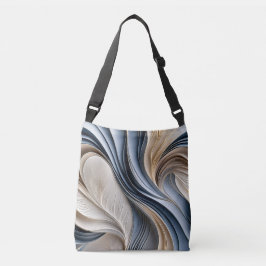 Bolsa Ajustável Golden Air - Azul Suave e Dourado Abstrato Fluido