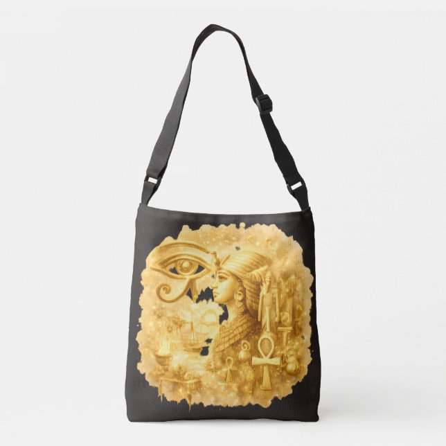 Bolsa Ajustável Golden Pharaonic Queen Ancient Egyptian Art (Verso)