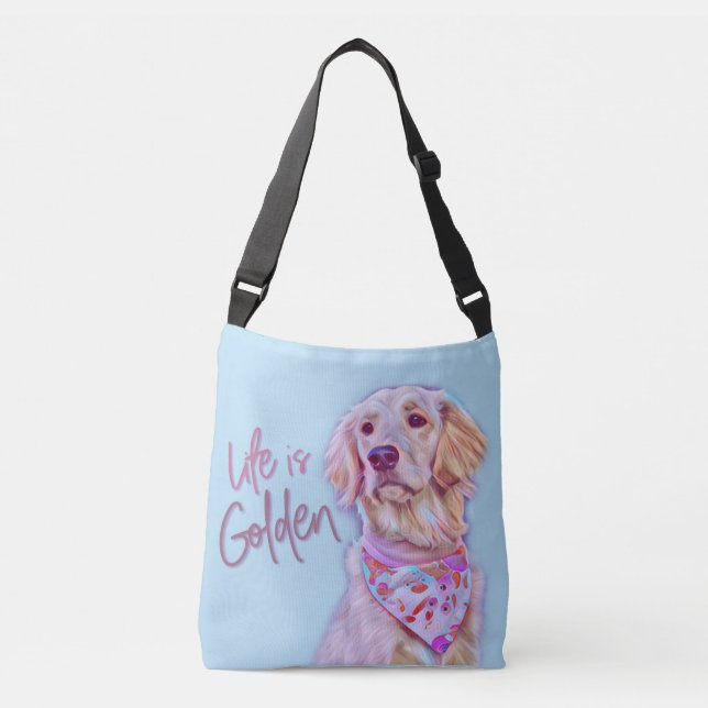 Bolsa Ajustável Golden retriever - a vida é dourada (Frente)