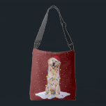 Bolsa Ajustável Golden retriever Santa Christmas Tree Lights Xmas<br><div class="desc">Golden retriever Santa Christmas Tree Lights Xmas</div>
