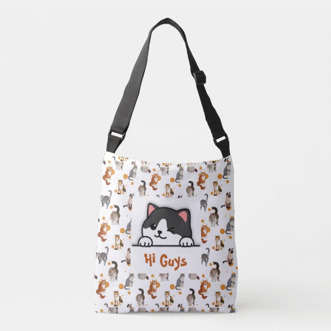 Bolsa Ajustável Gota de Peeking de Gato de Toque Personalizada (Frente)