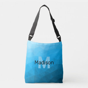 Bolsa Ajustável Gradiente de ciano azul padrão de malha geométrica