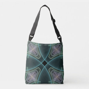 Bolsa Ajustável Gráfico de Arte Geométrica Teal Moderna