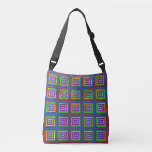 Bolsa Ajustável Gráfico de padrão geométrico quadrado colorido mod