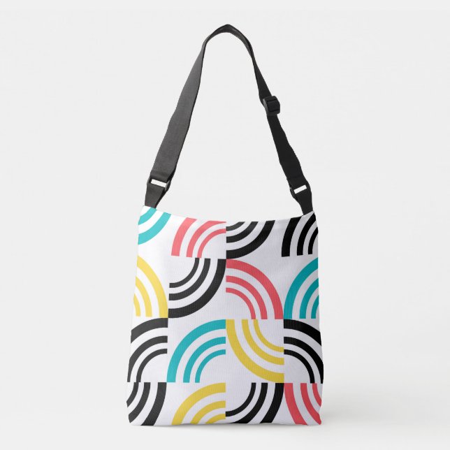 Bolsa Ajustável Gráfico geométrico colorido, moderno, divertido e  (Frente)