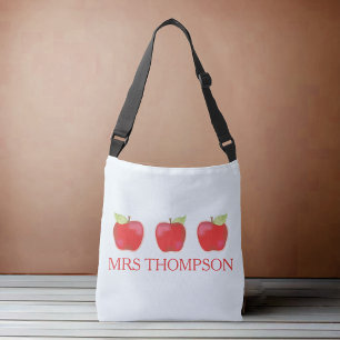 Bolsa Ajustável Grafo-branco de maçã branca, professor de aquarela