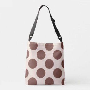 Bolsa Ajustável Grandes círculos de bolinhas castanho a rosa
