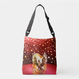 Bolsa Ajustável Grandes estrelas coloridas num fundo vermelho bril