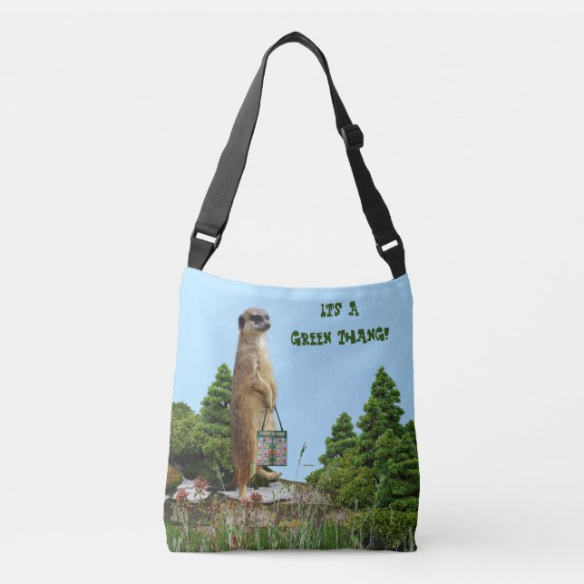 Bolsa Ajustável 'Green Thang' Meerkat & Dragonfly (imagem traseira (Frente)