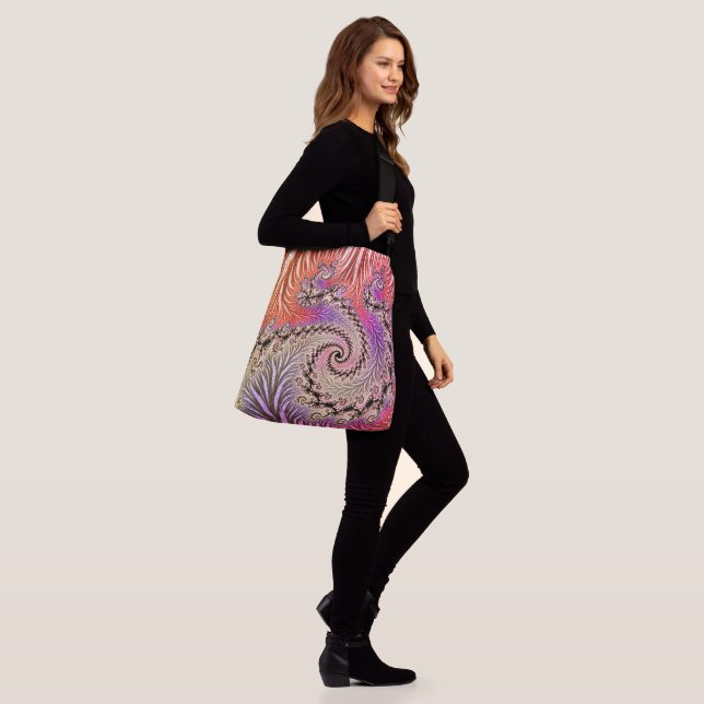 Bolsa Ajustável Groovy Abstrato Digital Funky Boho Espiral Fractal (No(a) Modelo)