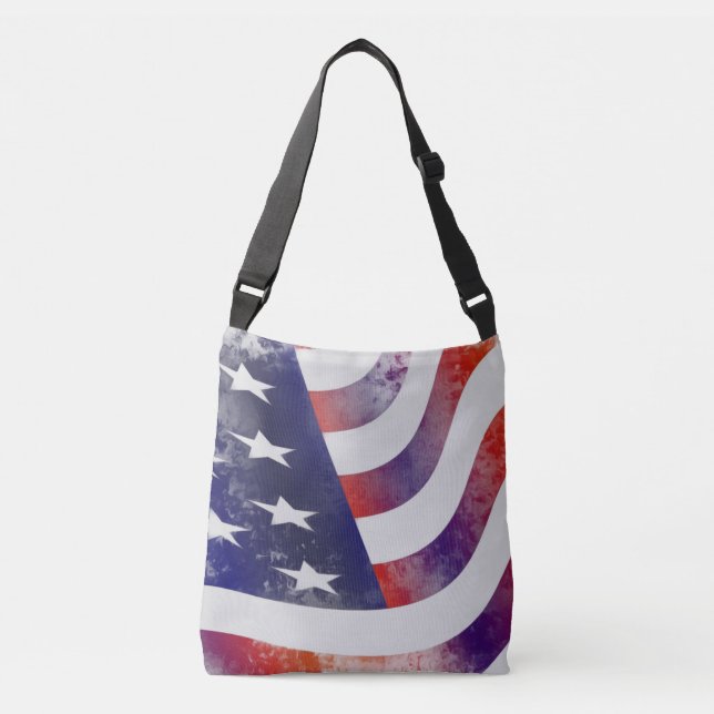 Bolsa Ajustável Grunge American Flag (Frente)