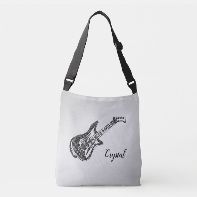 Bolsa Ajustável Guitarra Elétrica em Prata (Frente)
