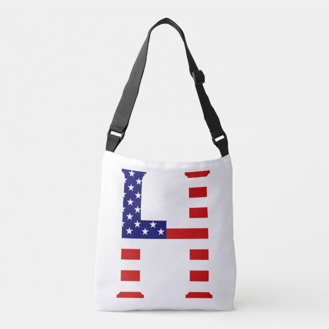 Bolsa Ajustável H Monograma sobreposto no cbcnt Flag EUA (Frente)