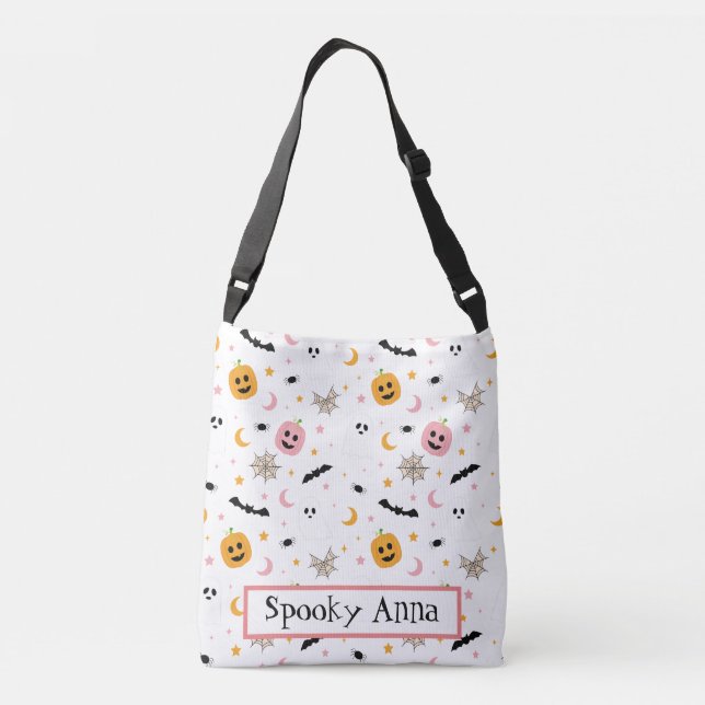Bolsa Ajustável Halloween Bonito Pumpkin Ghost Spooky Bat Pumpkin (Verso)