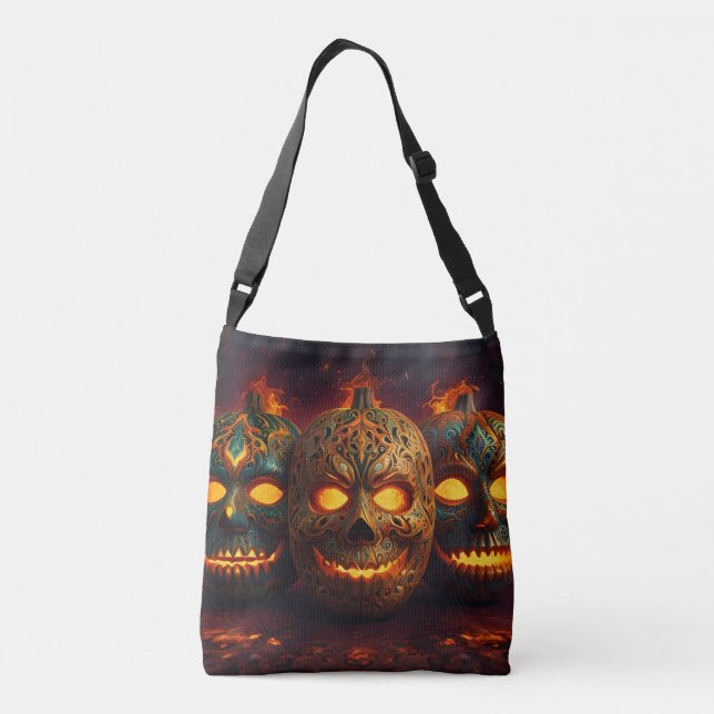 Bolsa Ajustável Halloween Pumpkin Cabeças (Verso)