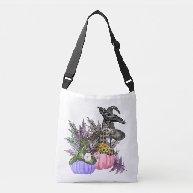 Bolsa Ajustável Halloween Pumpkins, Raven (Frente)
