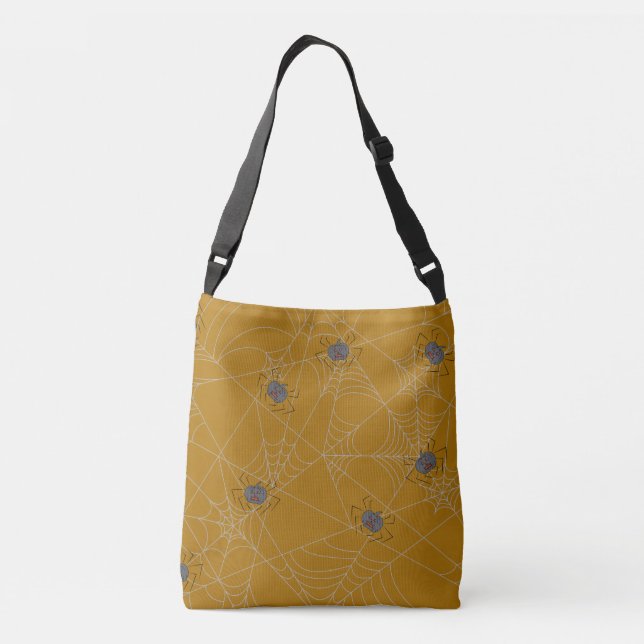 Bolsa Ajustável Halloween spiders web and pumpkins   (Verso)