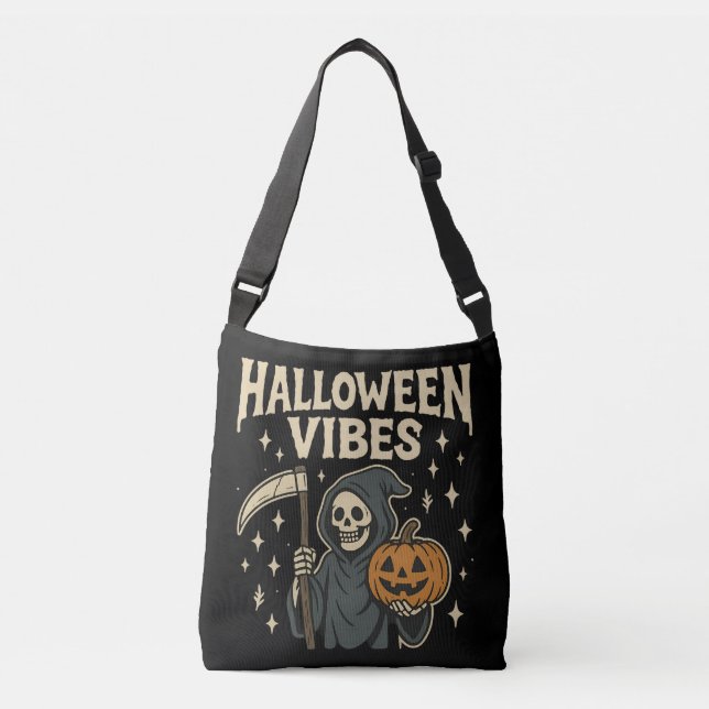 Bolsa Ajustável Halloween Vibes Reaper - Preto (Frente)