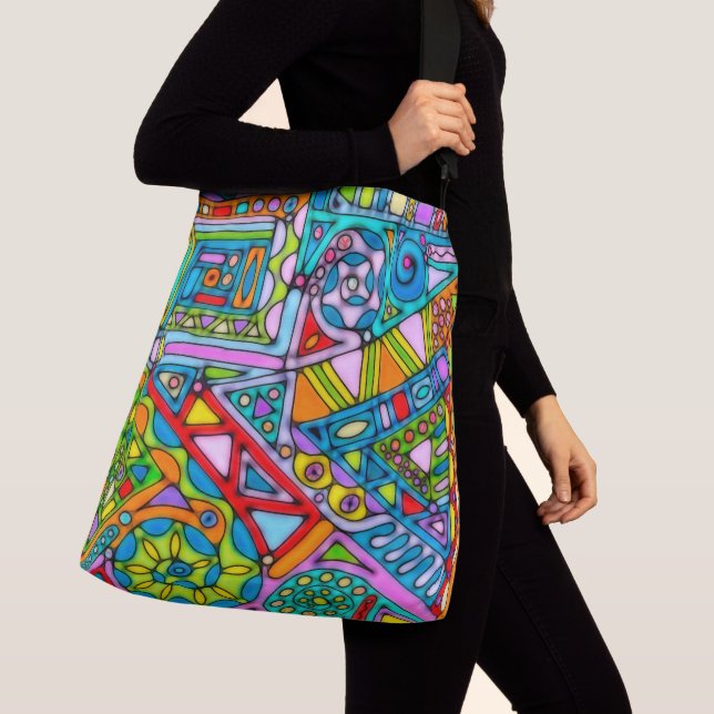 Bolsa Ajustável Hand And Digitally Painted Pattern Art 53 (Close Up)