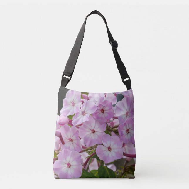 Bolsa Ajustável Harmonia Phlox – Jardim Cor-de-Rosa em Flor (Frente)