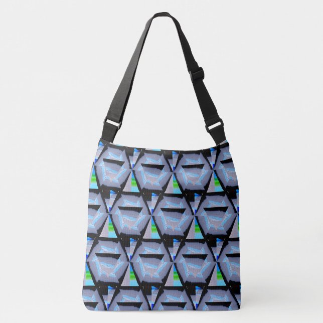 Bolsa Ajustável Hexágono Azul Indigo (Frente)