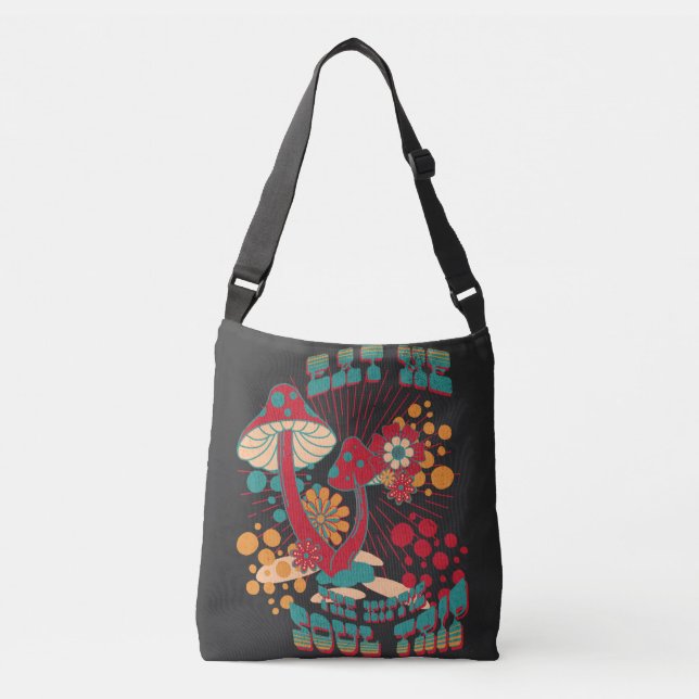 Bolsa Ajustável Hippie Soul Trip Summer Vintage Mushroom (Frente)