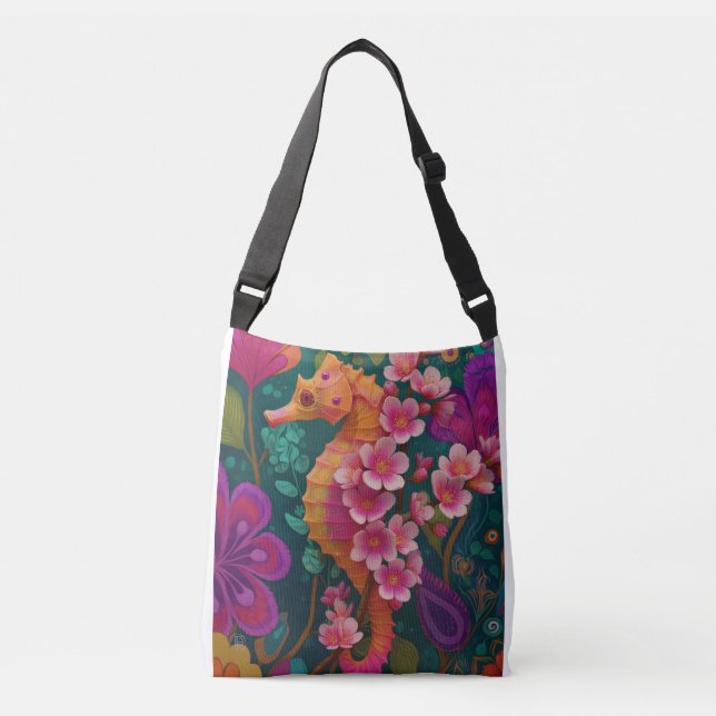 Bolsa Ajustável Hippocampe-fleur de cerisier – Créature marine hyb (Frente)