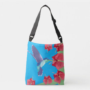 Bolsa Ajustável Hummingbird e Coração de Hibiscus Vermelho