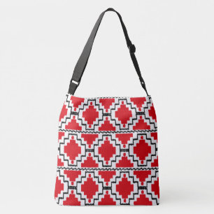 Bolsa Ajustável Ikat Aztec Tribal - Vermelho, Preto e Branco