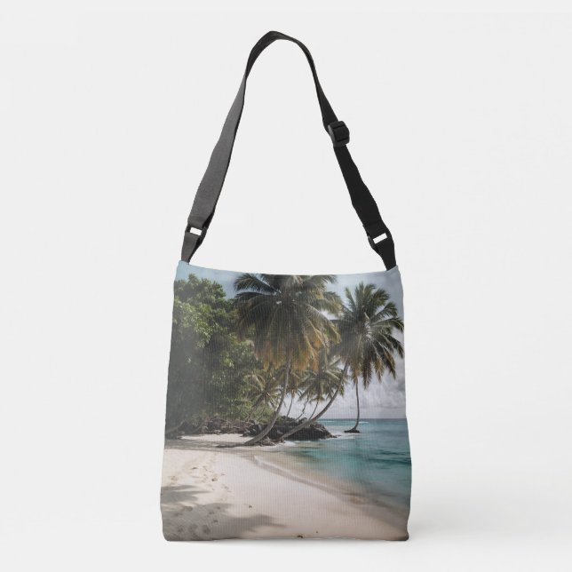 Bolsa Ajustável Ilha Tropical Beach Ocean Blue Photo (Verso)