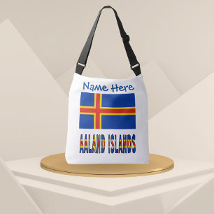 Bolsa Ajustável Ilhas Aaland Bandeira Ålander Azul Personalização 