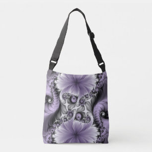 Bolsa Ajustável Ilusão Lilás Arte Floral Abstrata Fantasia Fractal