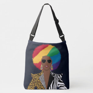 Bolsa Ajustável Ilustração Afro-Chic Negrito e Vibrante