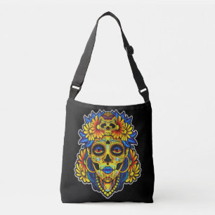 Bolsa Ajustável Ilustração Artística de Caveira de Açúcar para Des