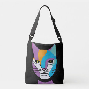 Bolsa Ajustável Ilustração Colorida de Mulher Gato