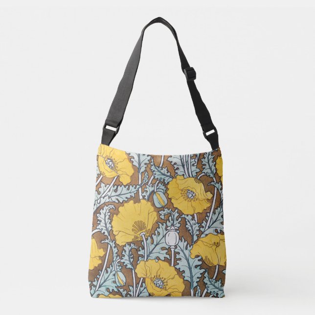 Bolsa Ajustável ilustração da arte da papoila flor amarela (Frente)