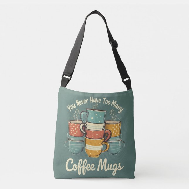 Bolsa Ajustável Ilustração da pilha de café retrô (Frente)