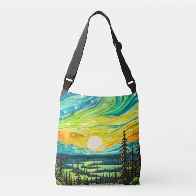 Bolsa Ajustável Ilustração de Abstrato sunset majestosa (Frente)