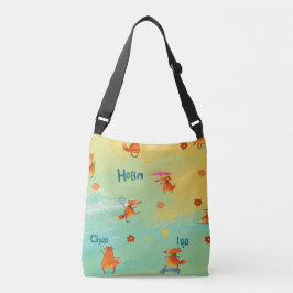Bolsa Ajustável Ilustração de Aquarela artesanal Fox Engraçada