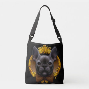 Bolsa Ajustável Ilustração de buldogue francês, azul
