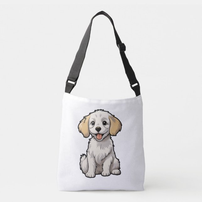 Bolsa Ajustável Ilustração de cão de desenho animado (Frente)