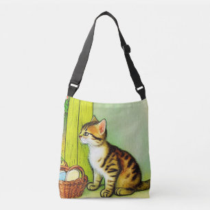 Bolsa Ajustável Ilustração de Gato de Tabby de Vintage