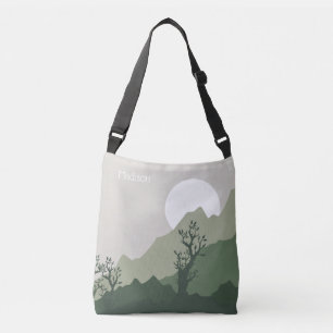 Bolsa Ajustável Ilustração de Natureza de Nome Personalizado