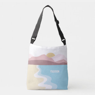 Bolsa Ajustável Ilustração personalizada da natureza do monograma