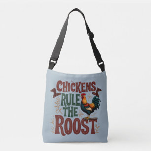 Bolsa Ajustável Ilustração Rústica de Fazenda com Galinhas no Coma