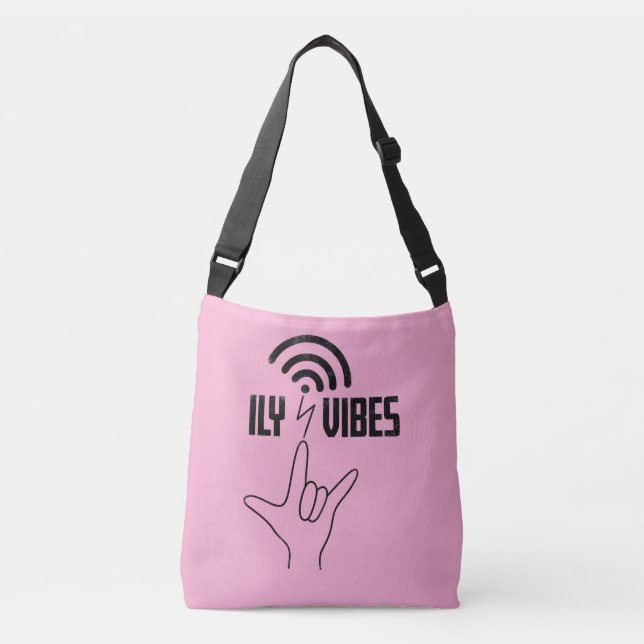 Bolsa Ajustável ILY Vibes - Design ASL  (Frente)