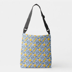 Bolsa Ajustável Impressão Botânica de Limão Azul e Amarelo de Verã