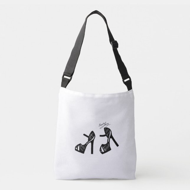 Bolsa Ajustável Impressão Calçado na moda - Xadrez de carvão (Frente)