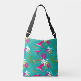 Bolsa Ajustável Impressão de Flor Tropical Púrpura, Cor-de-rosa, a