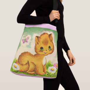 Bolsa Ajustável impressão de gatinho de olhos verdes adorável